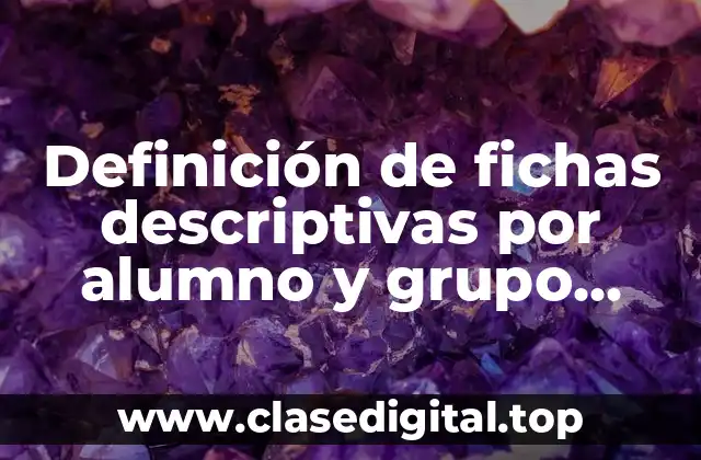 Definición de fichas descriptivas por alumno y grupo segundo grado