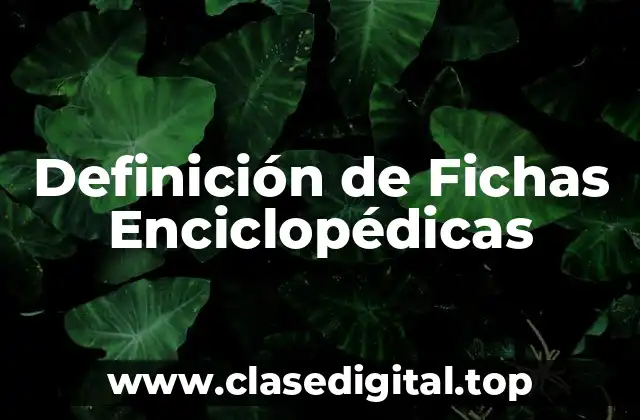 Definición de Fichas Enciclopédicas