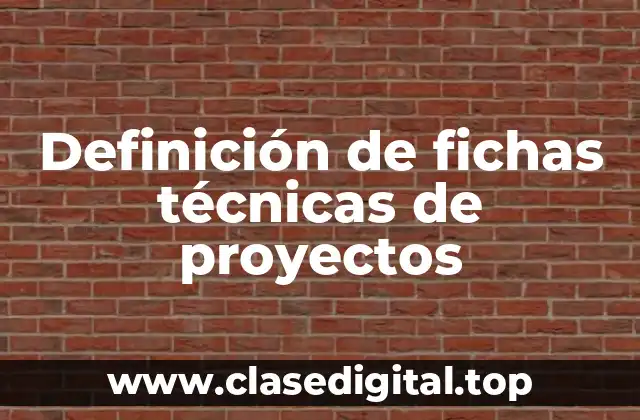 Definición de fichas técnicas de proyectos