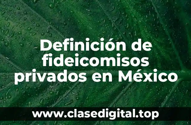Definición de fideicomisos privados en México