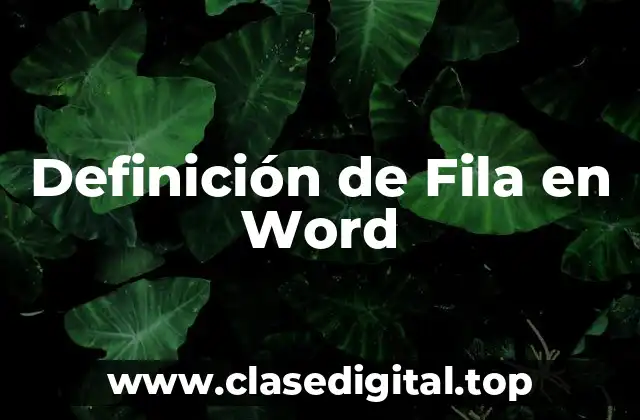 Definición de Fila en Word