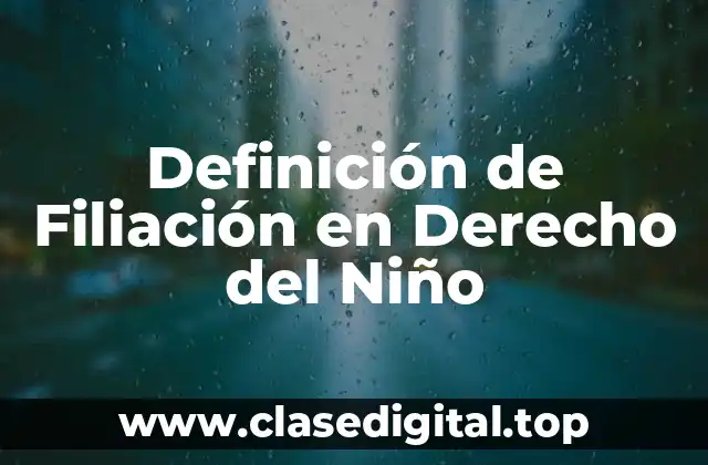 Definición de Filiación en Derecho del Niño