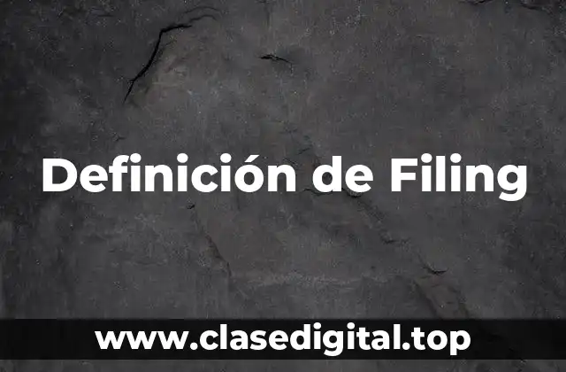 Definición de Filing
