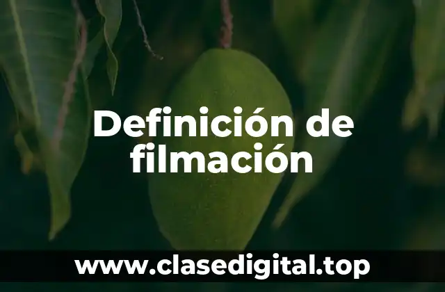 Definición de filmación