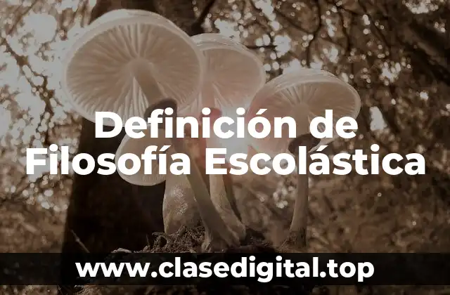 Definición de Filosofía Escolástica