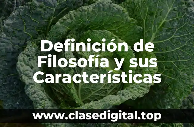 Definición de Filosofía y sus Características