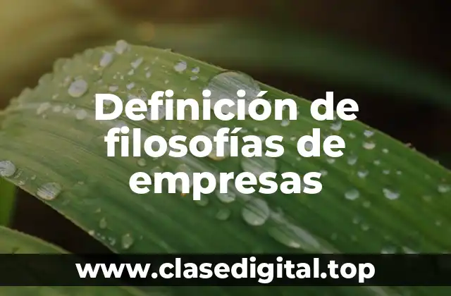 Ejemplos de filosofías de empresas