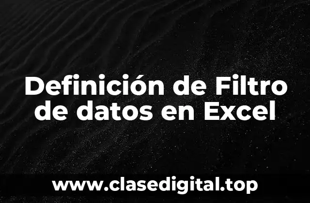 Definición de Filtro de datos en Excel