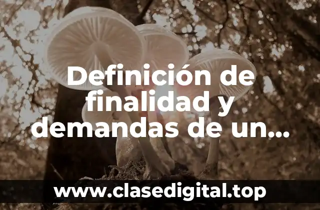 Definición de finalidad y demandas de un proyecto educativo