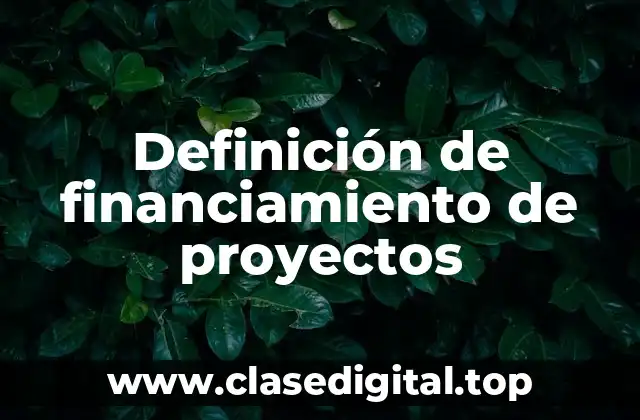 Definición de financiamiento de proyectos