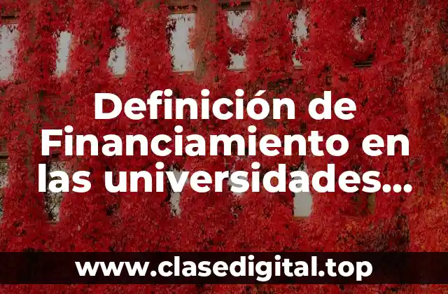 Definición de Financiamiento en las universidades mexicanas