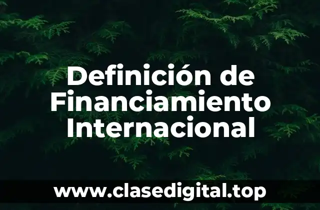 Definición de Financiamiento Internacional