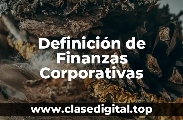 Definición de Finanzas Corporativas
