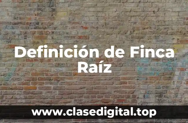 Definición de Finca Raíz