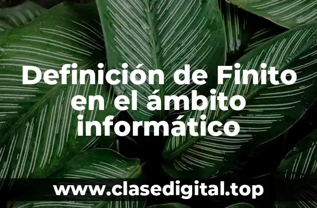 Definición de Finito en el ámbito informático