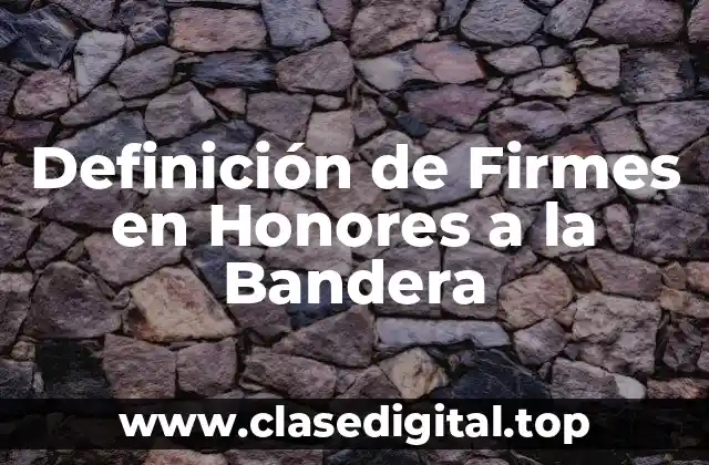 Definición de Firmes en Honores a la Bandera