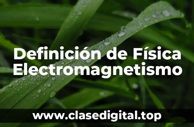 Definición técnica de Física Electromagnetismo