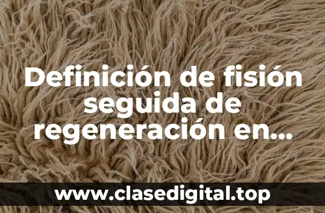 Definición de fisión seguida de regeneración en biología