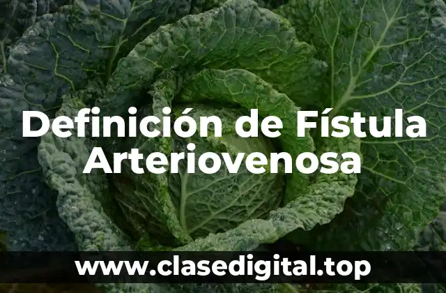 Definición de Fístula Arteriovenosa