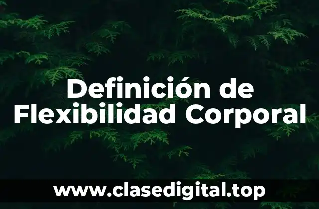 Definición de Flexibilidad Corporal