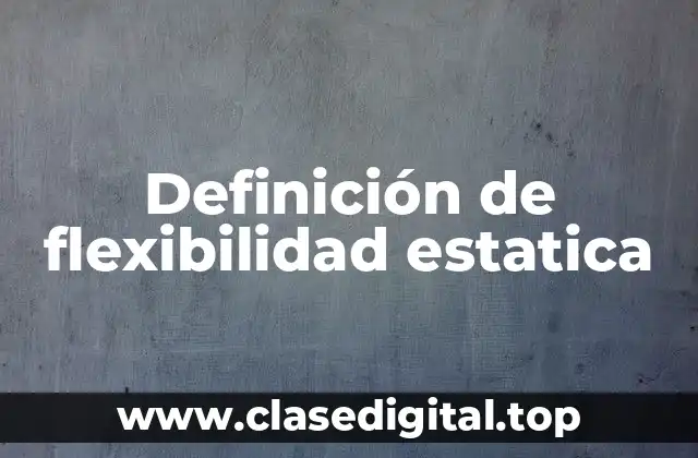 Definición de flexibilidad estatica