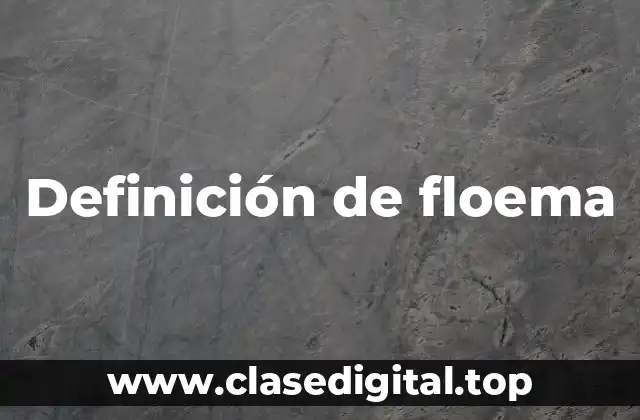 Definición de floema