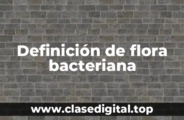 Definición de flora bacteriana