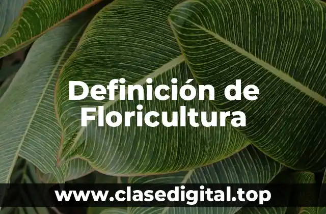Definición de Floricultura