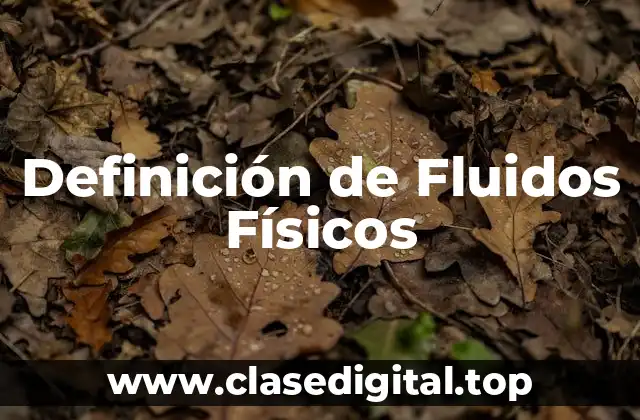 Definición de Fluidos Físicos