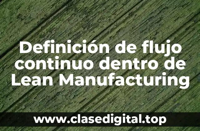 Definición de flujo continuo dentro de Lean Manufacturing