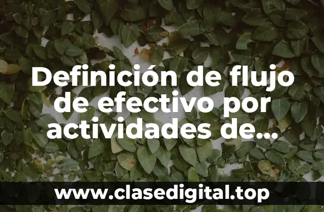 Definición de flujo de efectivo por actividades de financiamiento