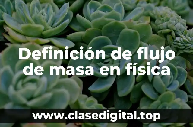 Definición de flujo de masa en física