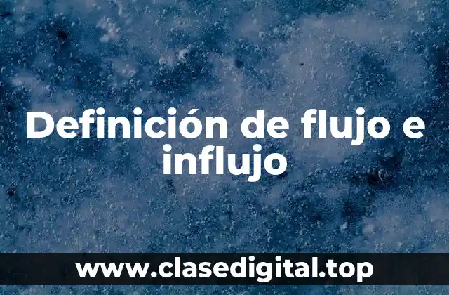 Definición de flujo e influjo