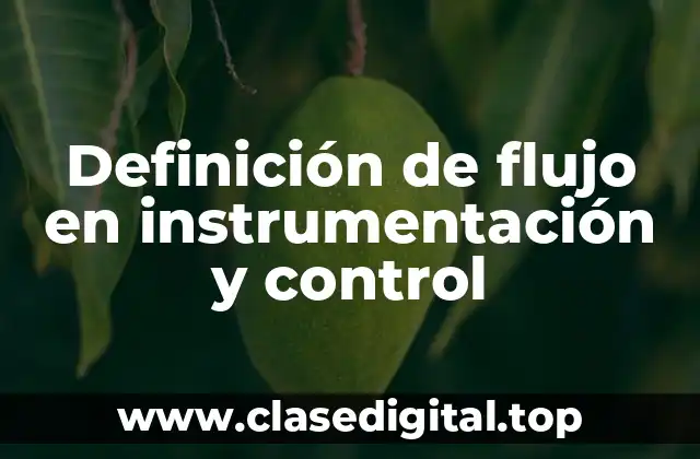 Definición de flujo en instrumentación y control