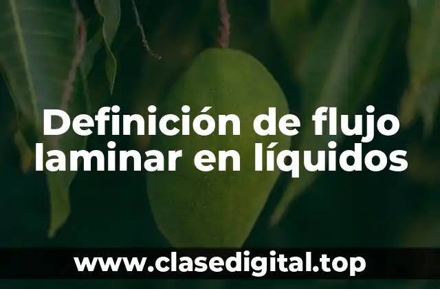 Definición de flujo laminar en líquidos