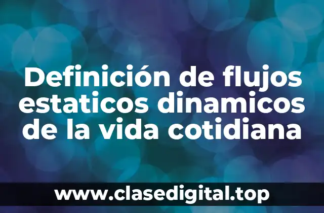 Definición de flujos estaticos dinamicos de la vida cotidiana