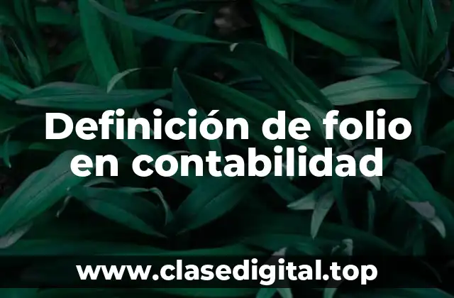 Definición de folio en contabilidad