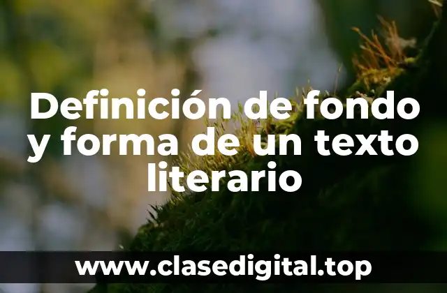 Definición de fondo y forma de un texto literario