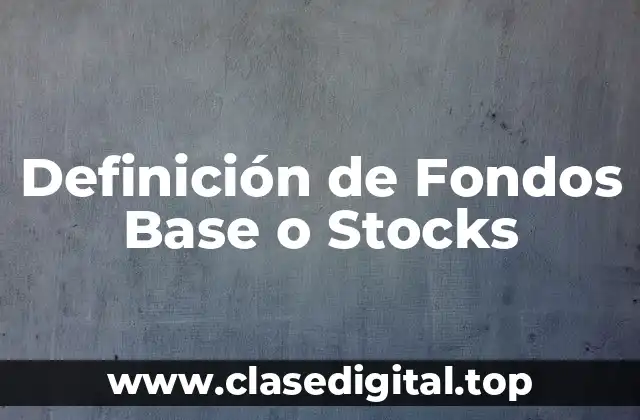 Definición de Fondos Base o Stocks