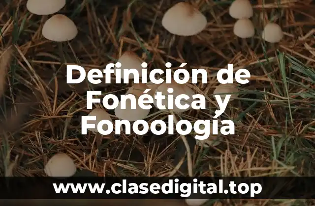 Definición de Fonética y Fonoología