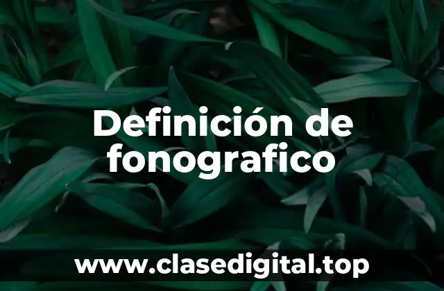 Definición de fonografico