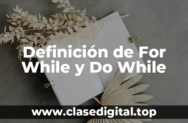 Definición de For While y Do While