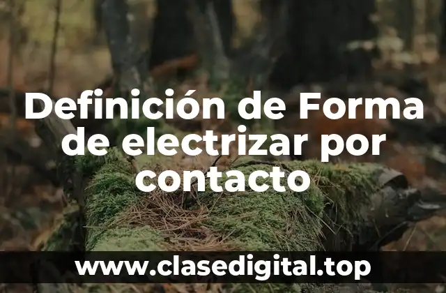 Definición de Forma de electrizar por contacto