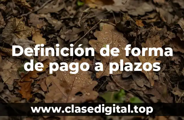 Definición de forma de pago a plazos