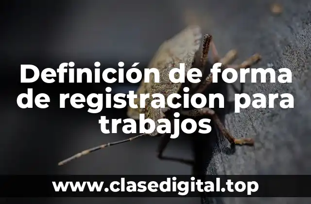 Definición de forma de registracion para trabajos
