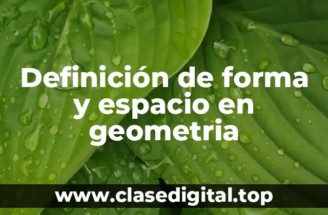 Definición de forma y espacio en geometria