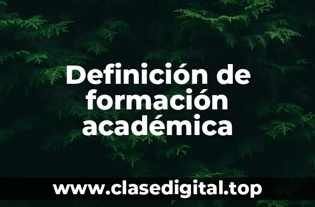 Definición de formación académica