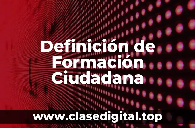 Definición de Formación Ciudadana