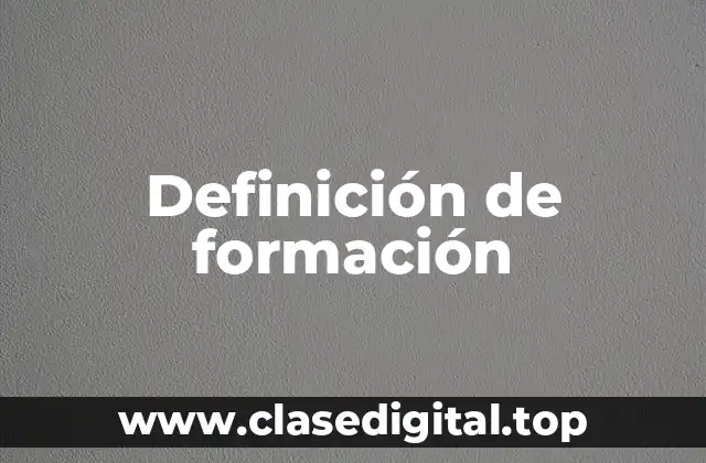 Definición de formación