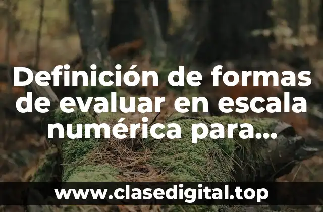 Definición de formas de evaluar en escala numérica para historia